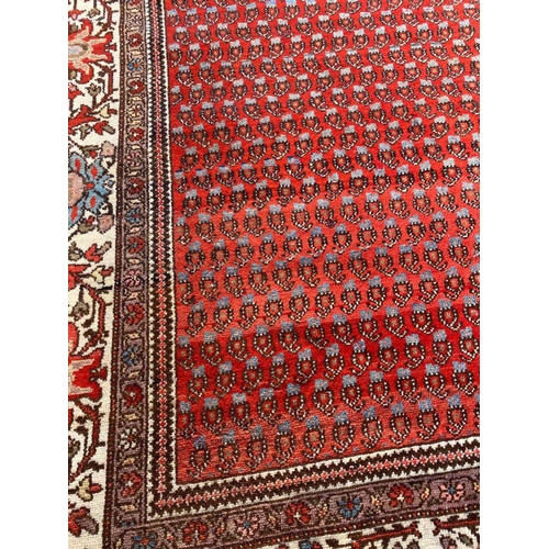 326 - ANTIQUE PERSIAN MALAYER RUG, 195cm x 140cm.