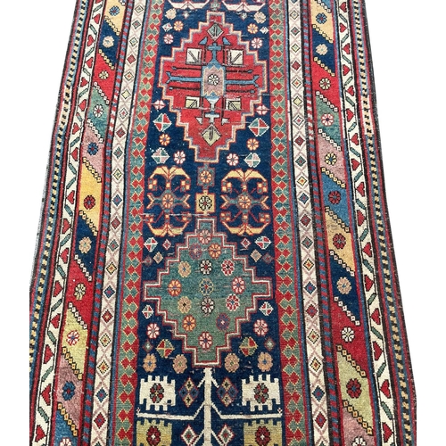 330 - ANTIQUE NORTH WEST PERSIAN LONG RUNNER, 457cm x 94cm.