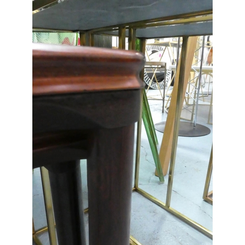 49 - NEST OF TABLES, three, rosewood, 56cm L x 50cm H x 40cm. (3)