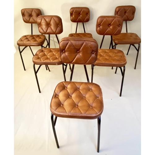 161 - LEATHER CHAIRS, a set of six, 41cm x 35cm x 83cm H. (6)