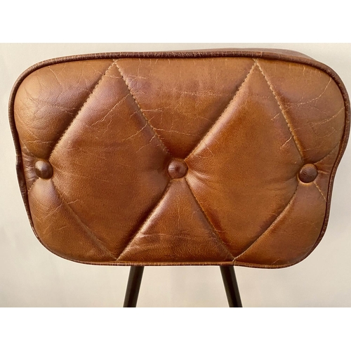 161 - LEATHER CHAIRS, a set of six, 41cm x 35cm x 83cm H. (6)