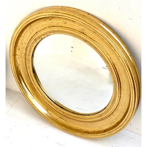 163 - CIRCLE CONVEX MIRRORS, a pair, 73cm x 73cm. (2)