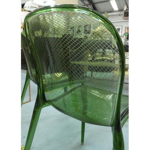 2 - KARTELL THALYA DINING CHAIRS, a set of four, green polycarbonate, retail at £200 each. (4)