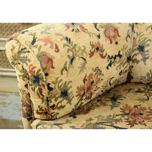 521 - CHESTERFIELD SOFA, 73cm H x 185cm x 76cm, late Victorian in foliate chenille on ceramic castors.