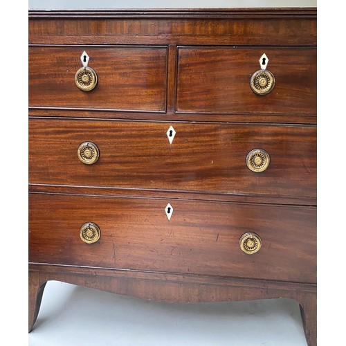 412 - HALL CHEST, 88cm W x 88cm H x 33cm D, Regency figured mahogany, of adapted shallow proportions, with... 