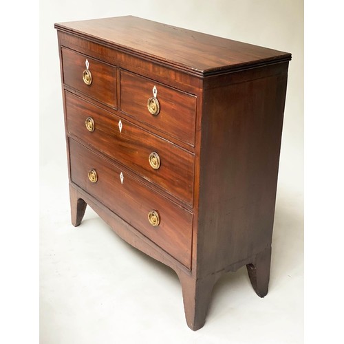 412 - HALL CHEST, 88cm W x 88cm H x 33cm D, Regency figured mahogany, of adapted shallow proportions, with... 