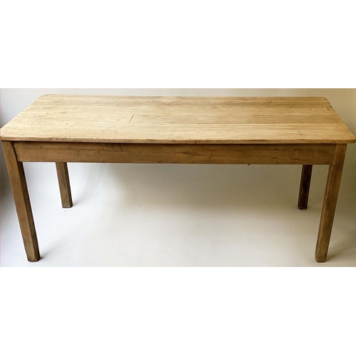 414 - FARMHOUSE TABLE, 182cm x 73cm x 76cm H, mid 20th century vintage rectangular planked pine.