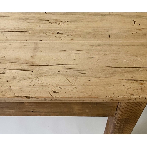 414 - FARMHOUSE TABLE, 182cm x 73cm x 76cm H, mid 20th century vintage rectangular planked pine.