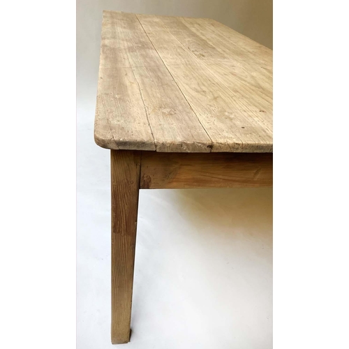 414 - FARMHOUSE TABLE, 182cm x 73cm x 76cm H, mid 20th century vintage rectangular planked pine.