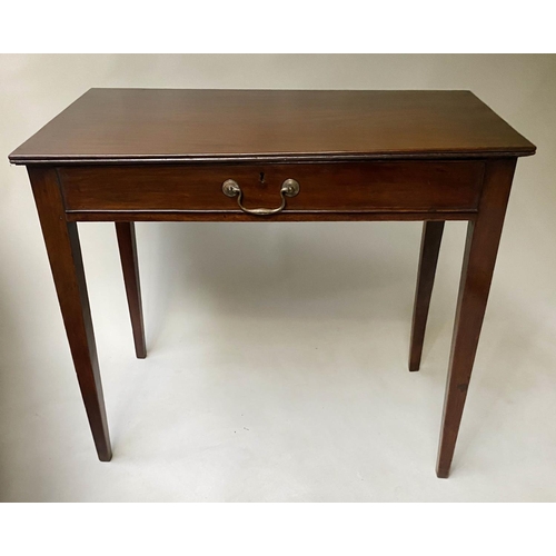 353 - WRITING TABLE, 83cm W x 47cm D x 70cm H, George III mahogany, with full width drawer and tapering su... 