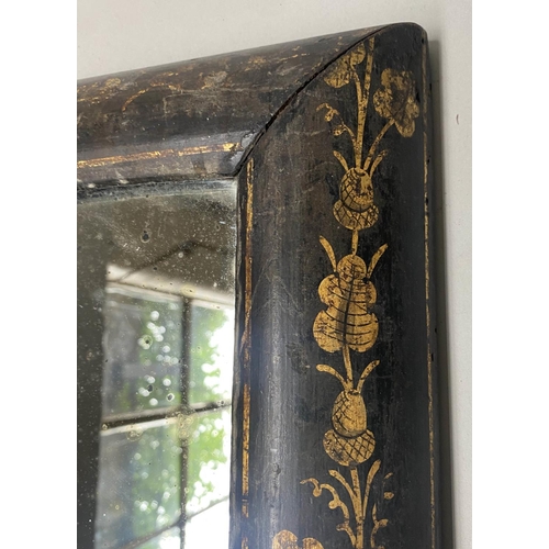 359 - WALL MIRROR, 19th century Dutch, ebonised cushion frame, with gilt oak leaf and acorn decoration, an... 