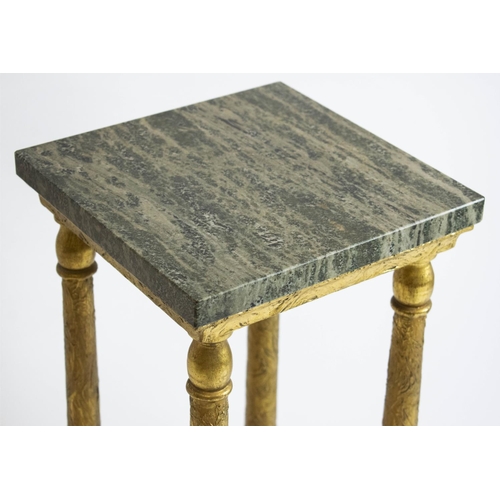 427 - JARDINIERE STAND, 86cm H x 33cm, early 20th century giltwood and gesso with verde antico marble top ... 