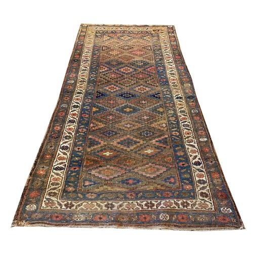 334 - ANTIQUE TRIBAL KELLEH, 245cm x 126cm.