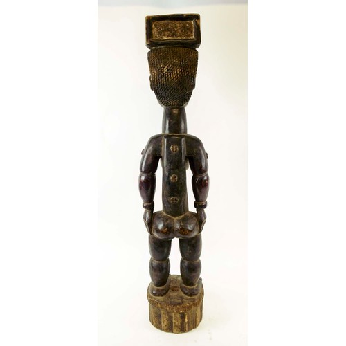 365 - ATTIE FIGURE, carved wood, Ivory Coast, 88cm x 20cm.