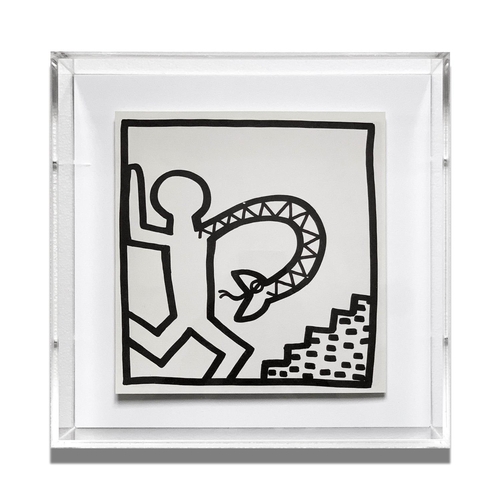 69 - KEITH HARING 'Snake Man', 1982, lithograph, published by Tony Shafrazi Gallery NY, printing by Fleet... 