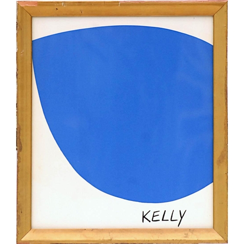 84 - ELLSWORTH KELLY 'Blue', original lithograph, signed in the plate, 1958, 35cm x 30cm, framed and glaz... 