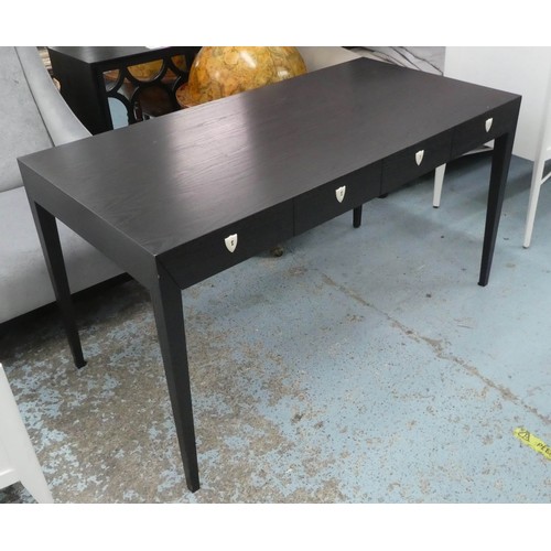 4 - (WITHDRAWN TO BE SOLD ON 7TH NOVEMBER) BIRGIT ISRAEL DESK, 140cm W x 70cm D x 76cm H, black finish, ... 