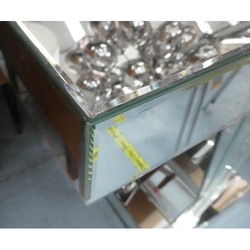 101 - SASSY HOME DECO CONSOLE TABLES, a pair, 90cm x 30cm x 76cm, with crystal detail. (2)