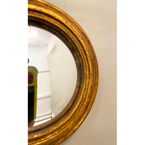 128 - CONVEX MIRRORS, a set of eleven, gilt frames, various sizes. (11)