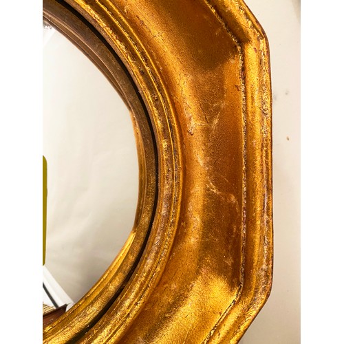 128 - CONVEX MIRRORS, a set of eleven, gilt frames, various sizes. (11)