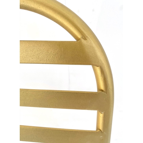 178 - TERRACE CHAIRS, a pair, 76cm x 44cm x 45cm, 1950's French style, gilt metal. (2)