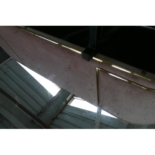 160 - CONSOLE TABLE, 180cm x 55cm x 80cm, antiqued mirror plate top.