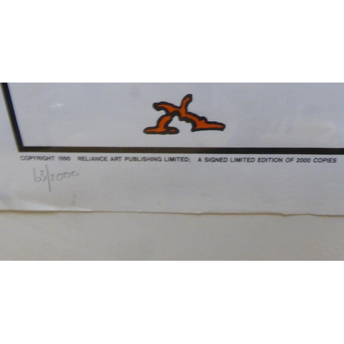 115 - PETER MASH 'Elvis', 1990, lithograph in colours, signed in pencil, numbered 63/2000, 50cm x 75cm, fr... 