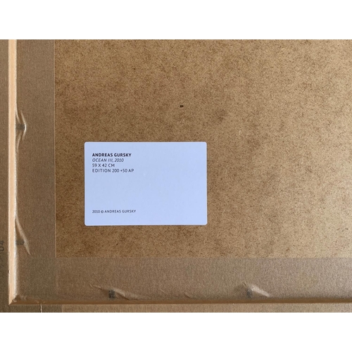 116 - ANDREAS GURSKY 'Ocean III', 2010, photo-lithograph, edition of 200 + 50 AP, 42cm x 59cm, framed.