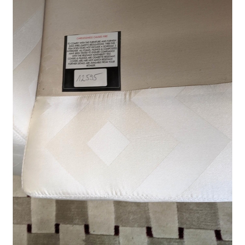 73 - ARMCHAIR, 91cm W contemporary design white fabric finish.