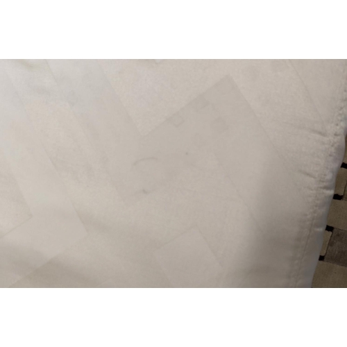 73 - ARMCHAIR, 91cm W contemporary design white fabric finish.