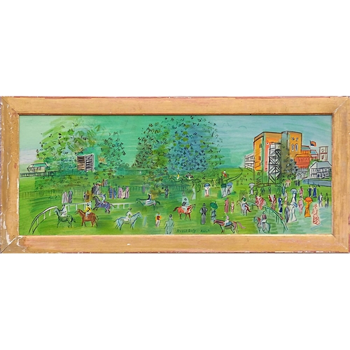 97 - RAOUL DUFY 'Ascot', lithograph on wove paper, ref. Mourlot, 40cm x 100cm, framed and glazed.