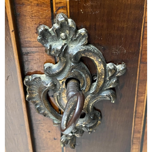 456 - SECRETAIRE A ABATTANT, early 19th century Dutch, satinwood and Chinoiserie panel mounted, with toole... 