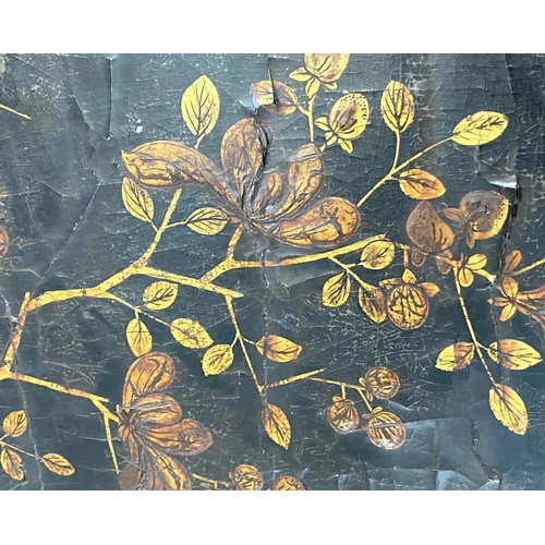 456 - SECRETAIRE A ABATTANT, early 19th century Dutch, satinwood and Chinoiserie panel mounted, with toole... 