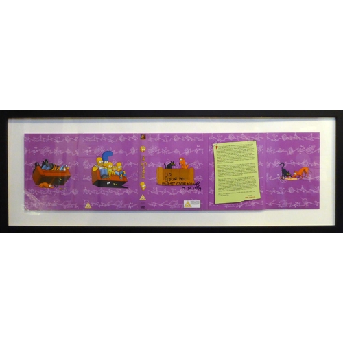108 - MATT GROENING autographed and dedicated Simpsons 3rd season DVD box set, 30th Sept 1999, 31 x88cm in... 