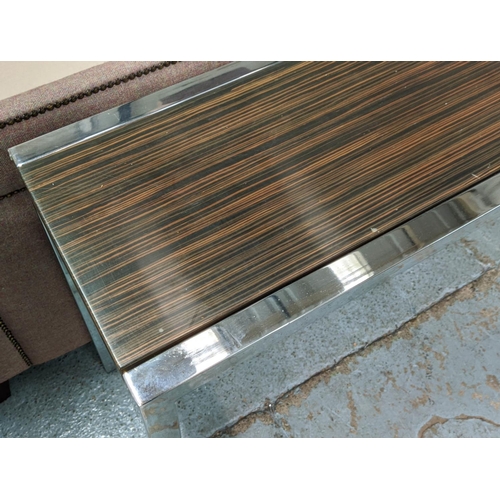 86 - CONSOLE TABLE, 125cm x 40cm x 76cm, Macassar top.