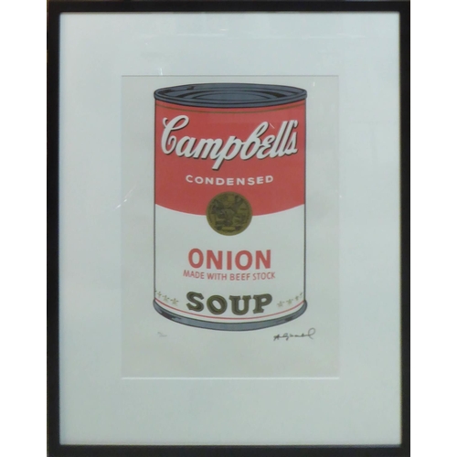 103 - ANDY WARHOL 'Campbell's Onion Soup', 1968, lithograph, numbered 90/100 Leo Castelli Gallery, Edited ... 