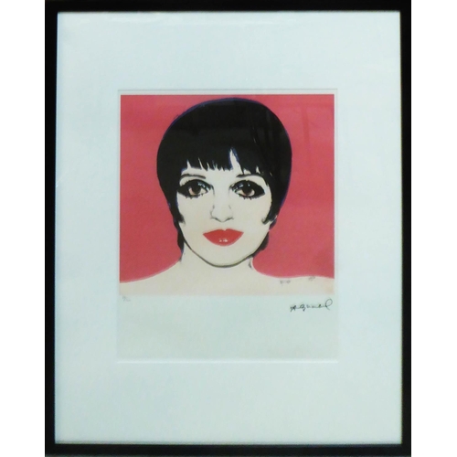 105 - ANDY WARHOL ' Liza Minnelli', 1978, lithograph, numbered 83/100 Leo Castelli Gallery, Edited by Geor... 