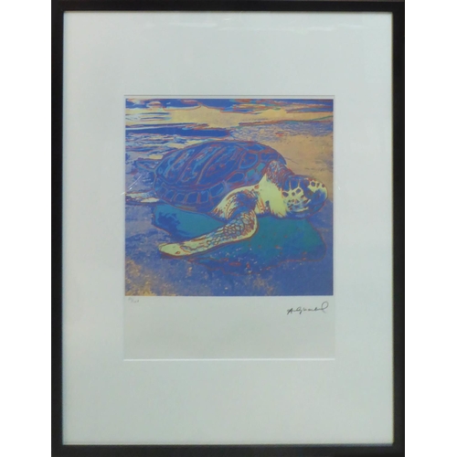 106 - ANDY WARHOL, 'Sea Turtle' 1983, from Endangered Species portfolio, lithograph, numbered 22/100 Leo C... 