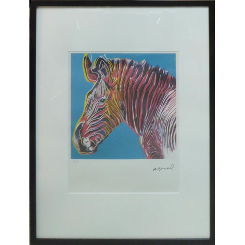 107 - ANDY WARHOL 'Grevy's Zebra', from Endangered Species portfolio, 1983, lithograph, hand numbered limi... 