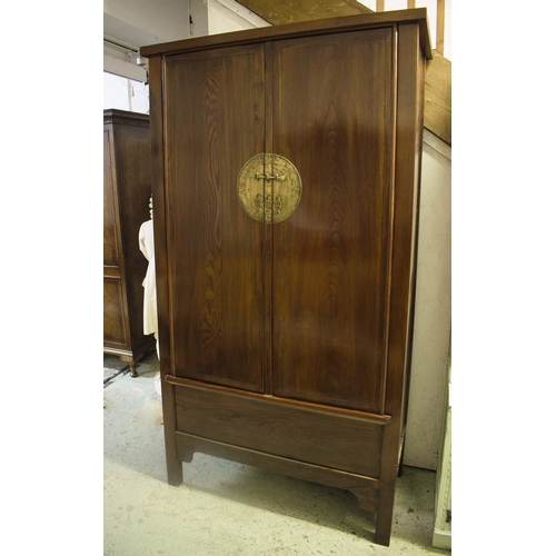 484 - MARRIAGE CABINET, 202cm H x 110cm x 53cm, Chinese elm, with two doors and two interior drawers.