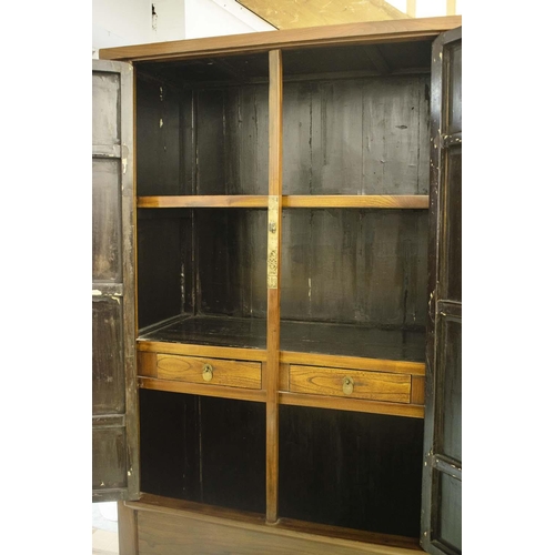 484 - MARRIAGE CABINET, 202cm H x 110cm x 53cm, Chinese elm, with two doors and two interior drawers.