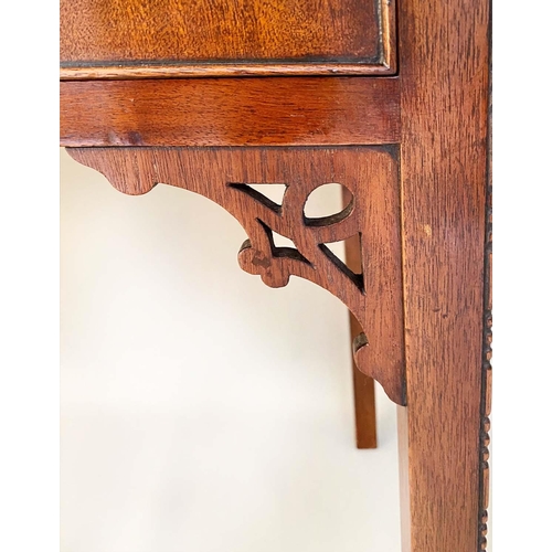 482 - WRITING TABLE, 77cm H x 98cm x 54cm, late 19th/early 20th century mahogany, with red leather top abo... 