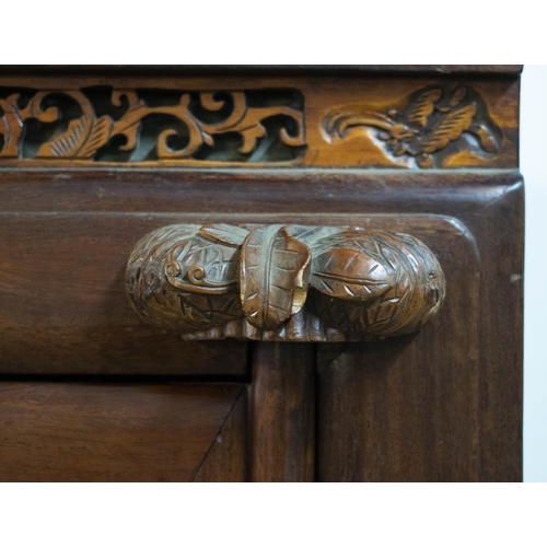 481 - NINGBO CABINET, 180cm H x 106cm x 56cm, 19th century Chinese hardwood with four doors, two interior ... 