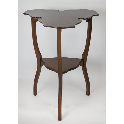 476 - OCCASIONAL TABLE, 72 cms H x 58 cms W, Edwardian walnut, circa 1905, with unusual shaped top.