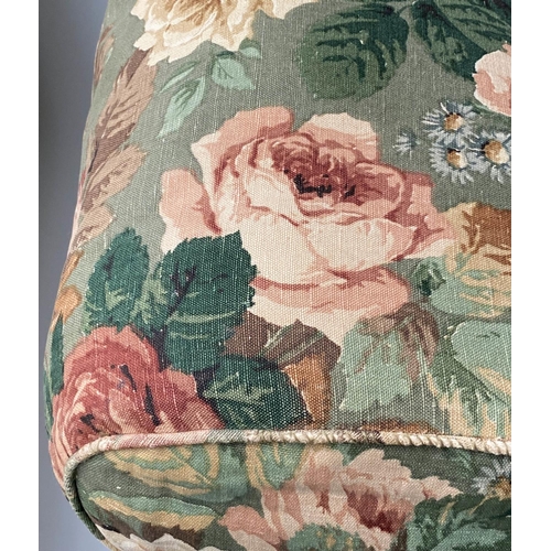 519 - CHESTERFIELD SOFA, 178cm W, Victorian, with floral print cotton loose covers and horsehair buttoned ... 