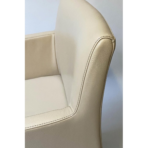 19 - POLTRONA FRAU LIZ-B CHAIRS, a set of five, 55cm W, soft brown leather, with tapering supports. (5)