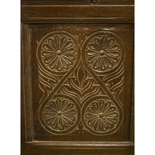 506 - COFFER, 71cm H x 124cm W x 56cm D, Charles II oak, circa 1680