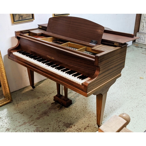 511 - CHALLEN BABY GRAND PIANO, 130cm x 144cm x 97cm H, mid 20th century mahogany cased.