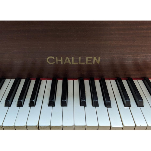 511 - CHALLEN BABY GRAND PIANO, 130cm x 144cm x 97cm H, mid 20th century mahogany cased.