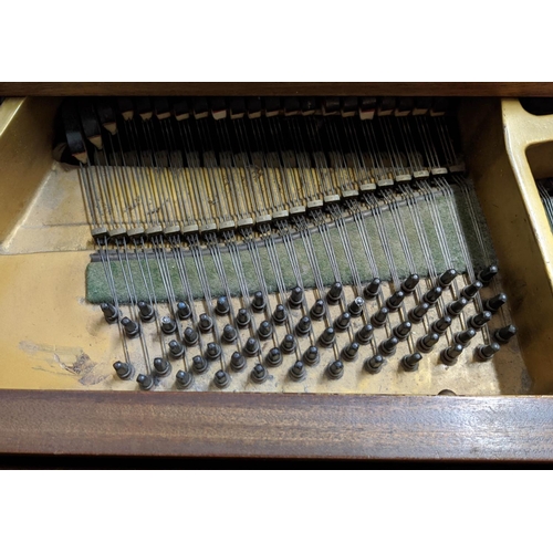 511 - CHALLEN BABY GRAND PIANO, 130cm x 144cm x 97cm H, mid 20th century mahogany cased.